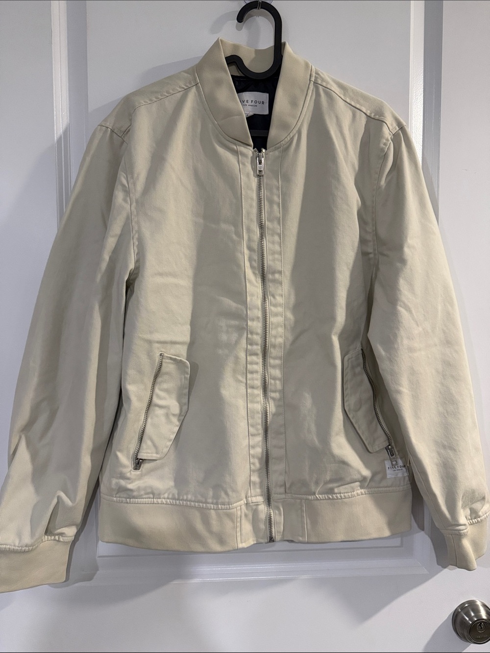 Five Four Men's Light Cream Bomber Jacket - #251